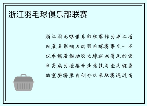浙江羽毛球俱乐部联赛